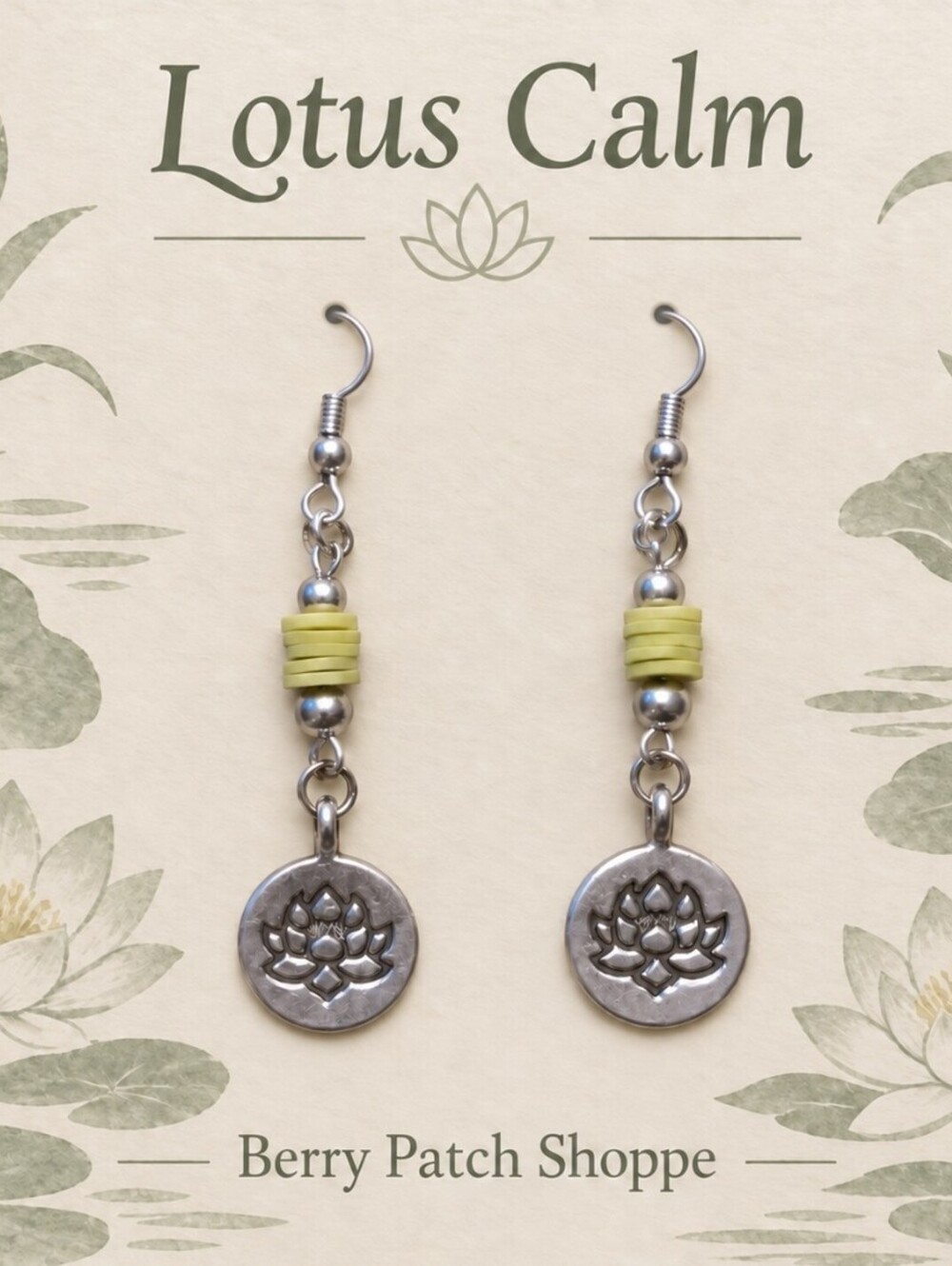 Lotus Flower Spiritual Tranquility Serenity Earrings